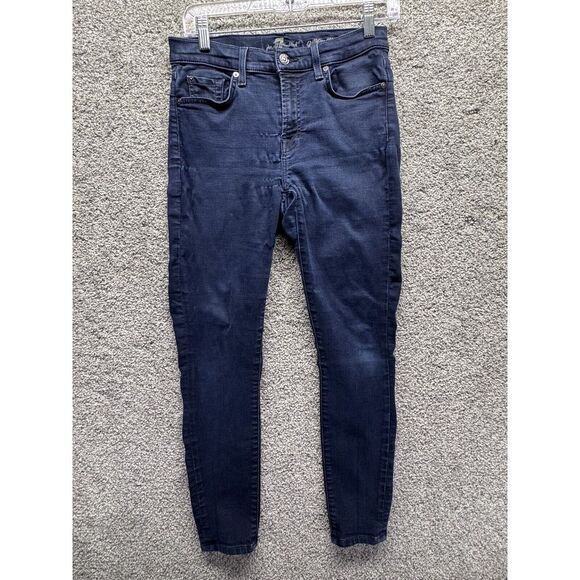 7 For All Mankind Gwenevere Skinny Jeans Women's Size 28 Blue‎ 5-Pocket Low Rise - Picture 1 of 9